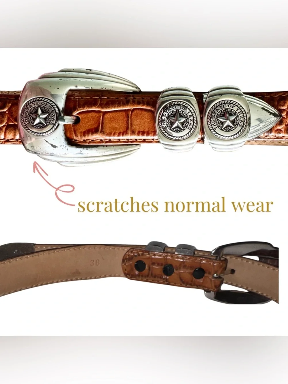 Fullerton Genuine Italian Calfskin State of Texas Buckle Belt Western Cowboy